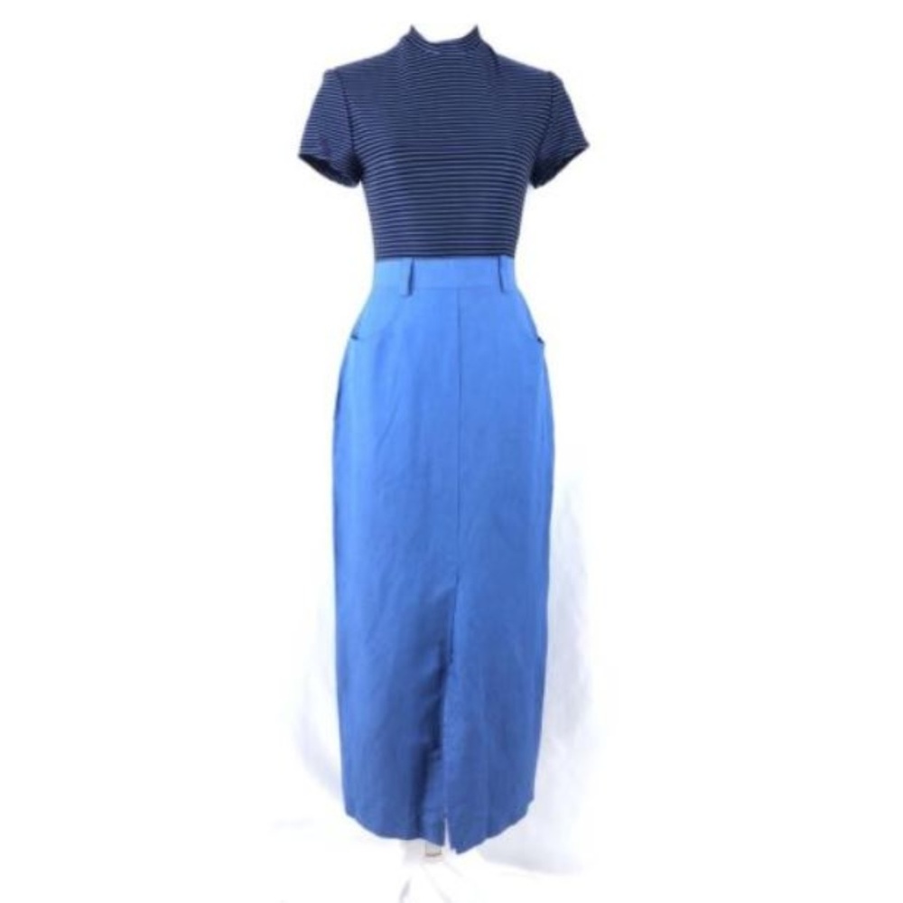 Geary Roark Sheath Dress Linen Blend Pockets Midi